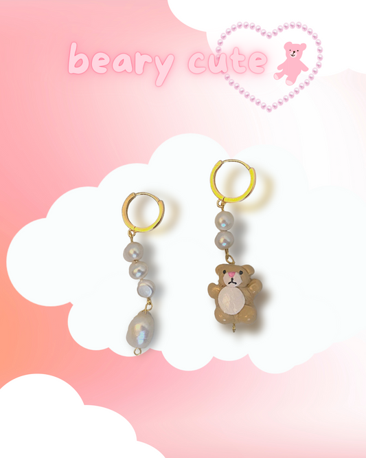 1. beary gold earrings