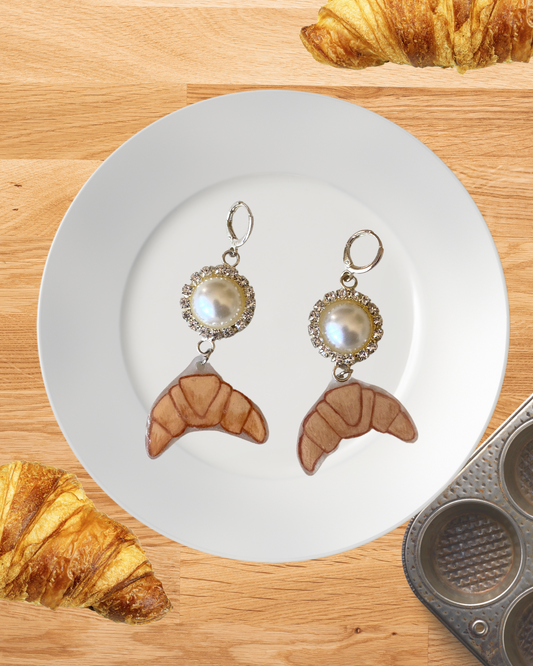 fancy croissant earrings